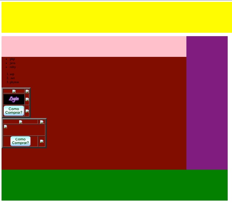 Aula montando layout no já saudoso Dreamweaver, 8 de abril de 2011